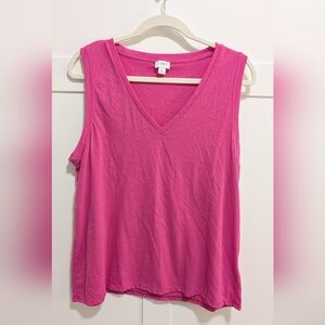 J. Crew Factory Bright Pink V-Neck Tank Top